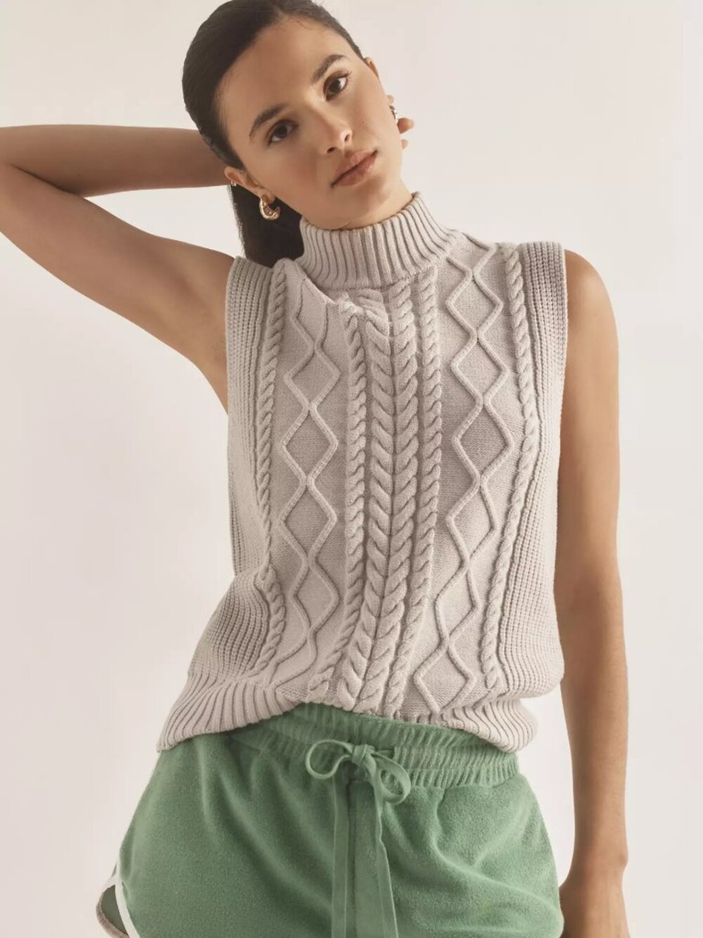Anthropologie VARLEY Joilette Roll Neck Sleeveless Sweater Vest